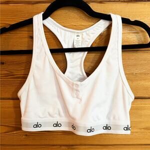Alo Yoga White Sports Bra Size Medium
